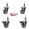 Service Caster 3'' Semi Steel Wheel Swivel 3/4'' Expanding Stem Caster Set 2 Brakes, 4PK SCC-EX20S314-SSS-2-PLB-2-34 - alternate 5